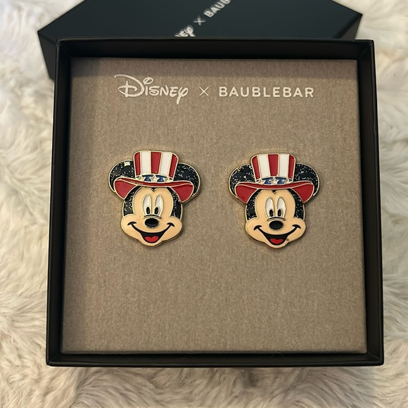 NEW Disney x BaubleBar Patriotic Mickey Mouse Earrings - Picture 2 of 5